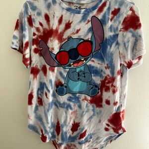 Disney Kids Stitch Tie-Dye T-Shirt - Red and Blue